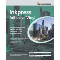 

Inkpress Adhesive Vinyl Signage Media, Universal Permanent Self Adhesive, 15 mil Vinyl Film, 13x19", 20 Sheets