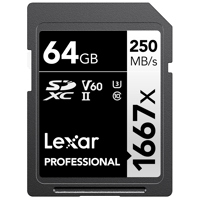 

Lexar Professional 1667x 64GB SDXC UHS-II/U3 Memory Card