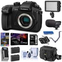 

Panasonic Lumix DC-GH5 Mirrorless Camera Body, Black - Bundle With 128GB Memory Card, 2x Spare Battery, Camera Case, Cleaning Kit, Memory Wallet, Card Reader, Software Package, Video Light, Microphone And More