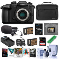 

Panasonic Lumix DC-GH5 Mirrorless Camera Body, Black With Panasonic V-Log L Function Firmware Upgrade Kit - Bundle With 128GB U3 Card, 2x Spare Batteries, Camera Case, Cleaning Kit, Memory Wallet, Screen Protector, Microphone, And More