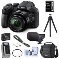 

Panasonic Lumix DMC-FZ300 Camera - Bundle With 64GB SDXC Card, Camera Case, Spare Batery, Compact Charger, Stereo Microphone, 52mm UV Filter, Peak Cuff Wrist Strap, Cleaning Kit, FotoPro UFO 2 Tripod