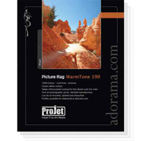 

Projet Picture Rag Warm Tone, Dual Sided, Smooth Matte, Archival Fine Art Inkjet Paper, 190gsm, 8x10", 50 Sheets.