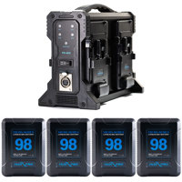 

IndiPRO Four Micro-Series 98Wh V-Mount Li-Ion Battery and Quad Pro Charger Kit