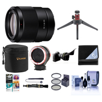 

Sony FE 35mm f/1.8 E-Mount Full Frame Lens - Bundle With Peak Lens Changing Kit Adapter, Flex Lens Shade, Table Top Tripod, Lens Case, Lens wrap, Software Package, 55mm Filter Kit, And More Capleash II, Cleaning kit, Lens Cleaner