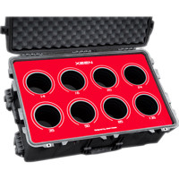 

Jason Cases Protective Case with Laser-Cut Foam for Rokinon Xeen 8-Lens Bundle, Red Overlay