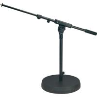 

K&M 25960 Low Level Round Base Microphone Stand with Telescoping Boom Arm, 16.9" Height, Black