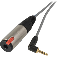 

Laird 1' TRS 3.5mm Male Right Angle Plug to 1/4" TRS Female Adapter Cable for Sound Devices Headphones