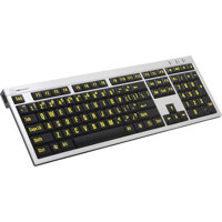 

LogicKeyboard XLPrint PC Slim Line Keyboard with Large Print, Yellow on Black