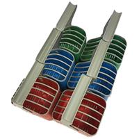 

LockNCharge Small 5 Slot Plastic Device Basket, Set of 6 (2x Blue/2x Green/2x Red)