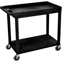 

Luxor EC12 32x18" Cart with 1x Tubs and 1x Flat Shelf, 400lbs Capacity, Black