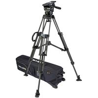 

Miller ArrowX 5 Fluid Head with Sprinter II 2-Stage Carbon Fiber Tripod System, Includes Mid-Level Spreader, Telescopic Pan Handle with Clamp and Shell Case with Wheels