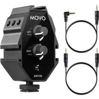 

Movo Photo AM100 2-Channel TRS 3.5mm Microphone Audio Mixer with 3-Cold Shoe Mounts