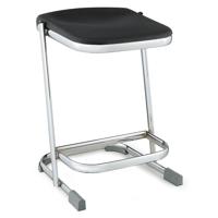 

National Public Seating 6600 Series 22" Elephant Z-Stool, Black Seat, Chrome Frame