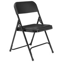 

National Public Seating 4 Pack 810 Premium Lightweight Plastic Folding Chair, Black Surface, Black Frame