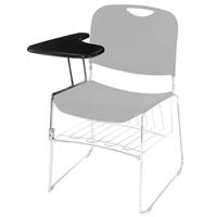 

National Public Seating Right Tablet Arm for 8500 Series Stack Chair, Black Surface, Chrome Frame