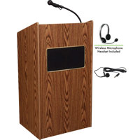 

Oklahoma Sound Aristocrat 6010 Floor Sound Lectern with Wireless Headset Mic, Medium Oak