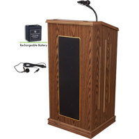 

Oklahoma Sound Prestige 711 Sound Lectern with Rechargeable Battery, Medium Oak