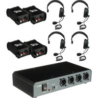 

Portacom COM-40FC Four Single Headset 2-Channel Wired Intercom Package without Cables