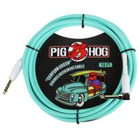 

Pig Hog 10' 1/4" to 1/4" Right Angle Gold Plated Vintage Instrument Cable, Seafoam Green