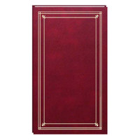 

Pioneer Photo Album Slim Line Post Bound, Clear Pocket Photo Album with Solid Color Covers, Holds 204 4x6" Photos, 6 Per Page, Color: Burgundy.