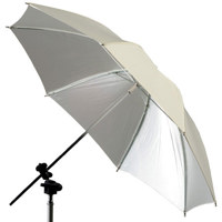 

Photogenic 32" White Satin Umbrella, Shoot Through Style, with Exposed Ribs