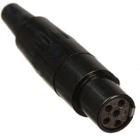 

Remote Audio 5-Pin Female Mini-XLR Connector, Cable Mount, Black Housing with Gold Contacts