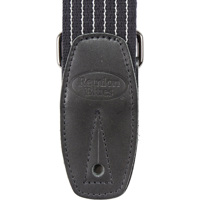 

Reunion Blues Merino Wool Guitar Strap with Full Grain Leather Tab, Black Pinstripe