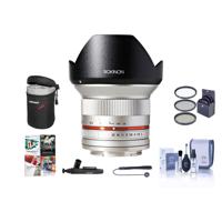 

Rokinon 12mm F/2.0 Ultra Wide, Manual Focus Lens for Fujifilm X Mount, Silver - Bundle With 67mm Filter Kit, Lens Case, Cleaning Kit, Capleash II, Lens Cleaner, PC Software Package