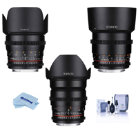 

Rokinon 24mm T1.5 Cine Lens, 50mm T1.5 Lens, 85mm T1.5 Lens