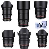 

Rokinon Cine DS Lens Kit for Sony E-Mount Consists of 16mm T3.1 WA, 24mm T1.5 Lens, 35mm T1.5 Lens, 50mm T1.5 Lens, 85mm T1.5 Lens, 135mm T2.2, Cleaning Kit