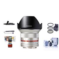 

Rokinon 12mm F/2.0 Ultra Wide, Manual Focus Lens for Sony E Mount, Silver - Bundle With 67mm Filter Kit, Cleaning Kit, Capleash II, Lens Cleaner, Mac Software Package