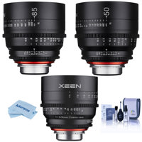 

Rokinon 3 Lens Kit Includes - Xeen 35mm T1.5 Cine Lens for Canon EF-Mount - Xeen 50mm T1.5 Cine Lens for Canon EF-Mount - Xeen 85mm T1.5 Cine Lens for Canon EF-Mount, Cleaning Kit, Microfiber Cloth