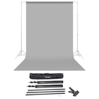 

Savage Widetone Seamless Background Paper, 86" wide x 36' Focus Gray, #60 - Bundle With Flashpoint 10' Background Support System Air Cushioned, Flashpoint Clip Clamp with 2" Jaw