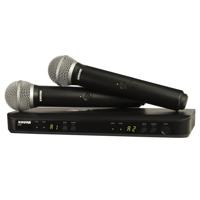 

Shure BLX288/PG58 Dual Channel Handheld Wireless System, Includes BLX88 Dual-channel Receiver, 2x BLX2 Handheld Transmitter with PG58 Microphone, H10: 542.125-571.800MHz