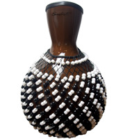 

Sawtooth Beaded Shekere, Dark Stain