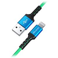 

Tera Grand Tera Grand Apple C89 MFi Certified Lightning to USB Braided Cable with Aluminum Housing, 7 Ft Blue-Green