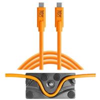 

Tether Tools TetherBLOCK MC Multi Cable Mounting Plate with TetherPro 15' USB-C to USB-C Cable, Orange