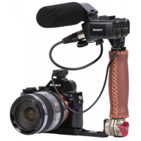 

Vocas Leather Handgrip Kit for Sony Alpha A7 Series Cameras, Includes Central Bracket, Short Handgrip with Cold Shoe