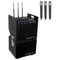 

VocoPro MOBILEMAN 2 Battery Powered P.A. System with Subwoofer, Includes 3x Wireless Mic Modules and SD Recorder Module