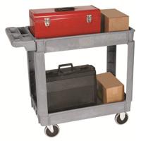 

Wesco Deluxe Plastic Service Cart with 2 Shelves and Casters, 30x16"