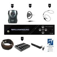 

Williams Sound FM 558-24 Pro D Plus Large Area Dual FM and Wi-Fi Assistive Listening System, Includes FM T55 D Transmitter with Dante Input, 24x PPA R38N Receivers