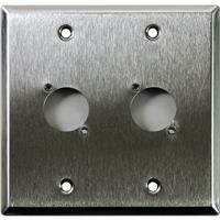 

Whirlwind WP2/2NDH Wall Mounting Plate, 2 Gang, Punched for 2 Neutrik D XLRs, Stainless Steel