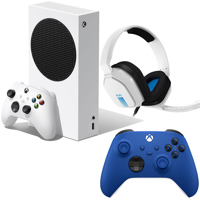 

Xbox Series S Console - Bundle With ASTRO A10 Wired Gaming Headset for Xbox, White/Blue, Xbox Wireless Controller Shock Blue