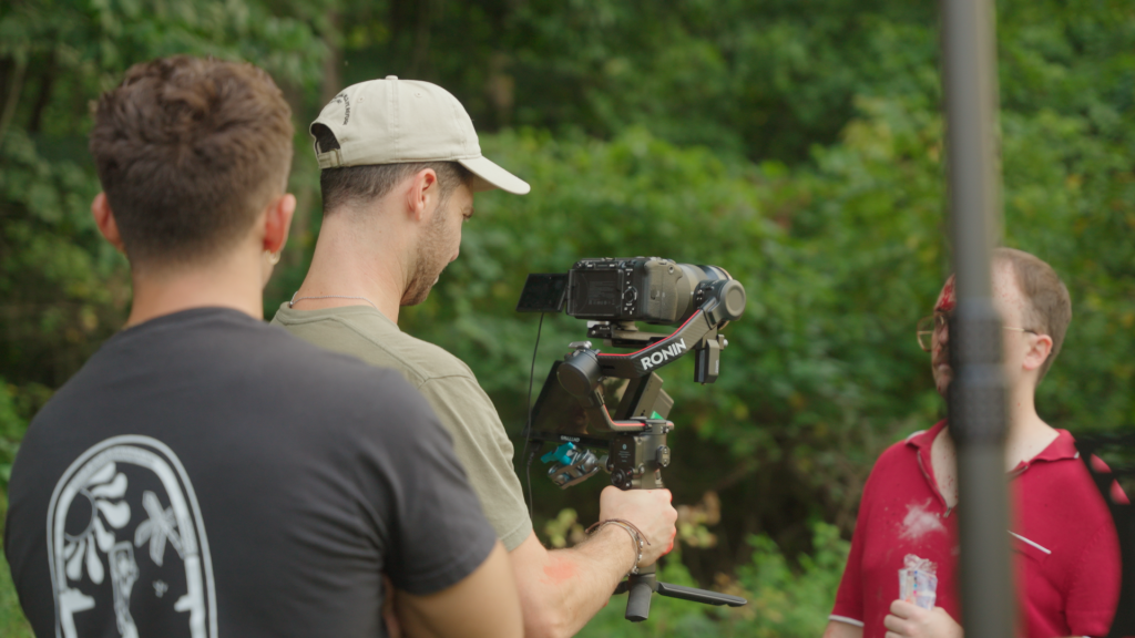 Cinematographer holding Sony FX3 camera