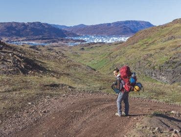 Stephanie solo backpacking in Greenland (via drone)