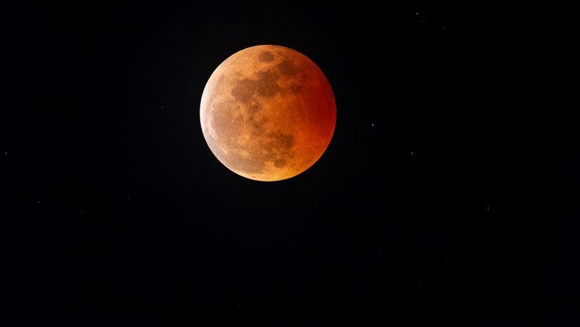 Nature image of total lunar eclipse moon