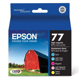 Epson 77 High Capacity Claria Ink, Full Color Cartridge Set T077920-S