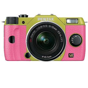 Pentax Q7 Mirrorless Digital Camera with 5-15mm Q Lens - Lime/Pink 13897