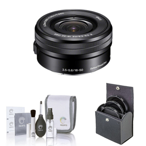 Sony E PZ 16-50mm f/3.5-5.6 OSS Lens for Sony E with Accessories