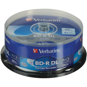 Verbatim BD-R DL 50GB 8x Double Layer Hard Coat Blu-Ray Recordable Disc ...